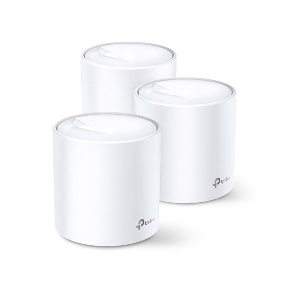 Tp-Link Deco X60(3-pack) AX5400 Whole Home Mesh Wi-Fi 6 System (3X)(Menzil Geniş