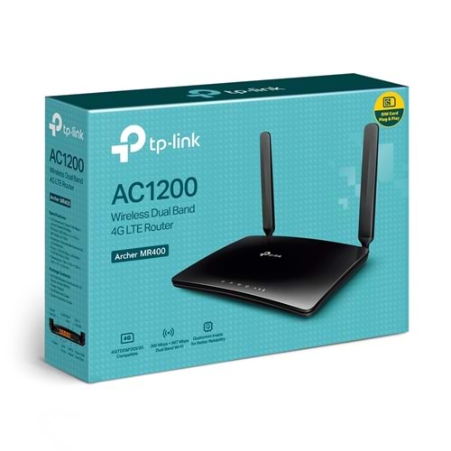 Tp-Link Archer MR400 AC1200 Wireless Dual Band 4G Router(Sim Kartlı)(Yönlendiric