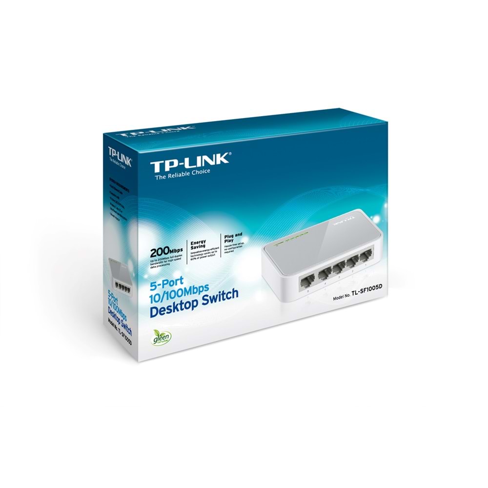 Tp-Link TL-SF1005D 5-Port 10/100 Mbps Desktop Switch (Plastik Kasa)