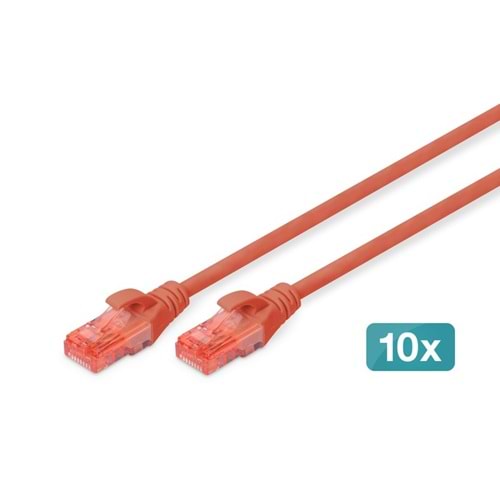 Digitus DK-1617-005/R 0,50m CAT6 LSZH, U-UTP Bakır Patch Kablo (Kırmızı)