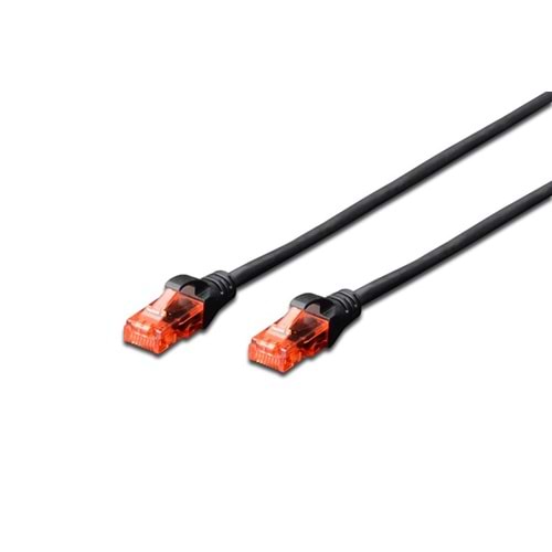Digitus DK-1617-0025/BL 0,25m CAT6 LSZH, U-UTP Bakır Patch Kablo (Siyah)