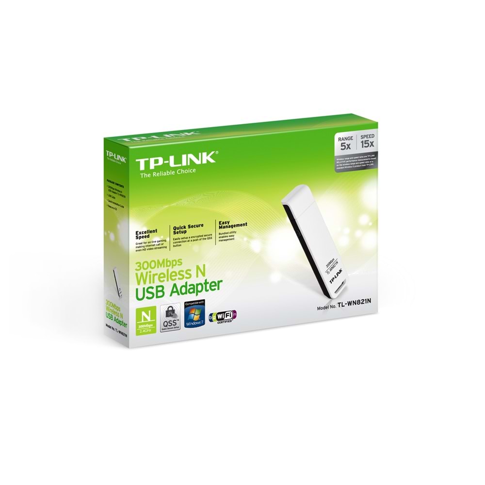 Tp-Link TL-WN821N 300Mbps Wi-Fi USB Adaptör