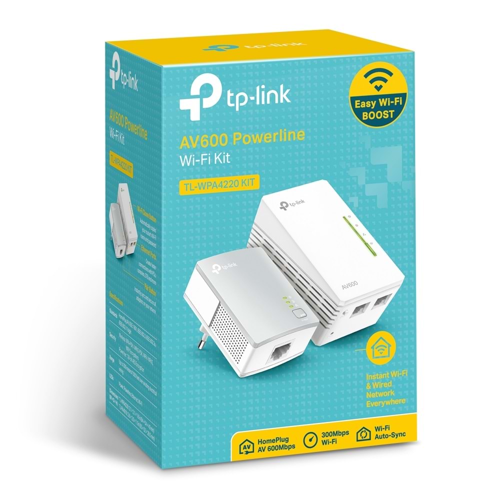 Tp-Link TL-WPA4220 KIT AV600 Powerline N300 Wi-Fi Kit ( Powerline Adaptör )