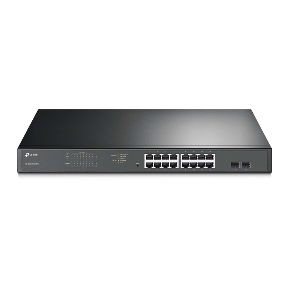 Tp-Link TL-SG1218MPE 18-Port Gigabit Easy Smart Switch 2-SFP 16-Port PoE+ (250W)