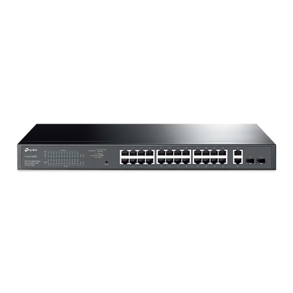 Tp-Link TL-SG1428PE 24-Port Gigabit + 2X-RJ45/SFP Uplink PoE+ RackM Switch(250W)