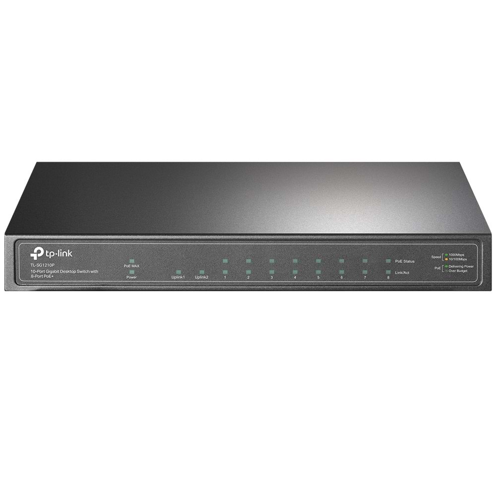 Tp-Link TL-SG1210P 10-Port Gigabit Desktop Switch 1-SFP 8-Port PoE+ (64W)