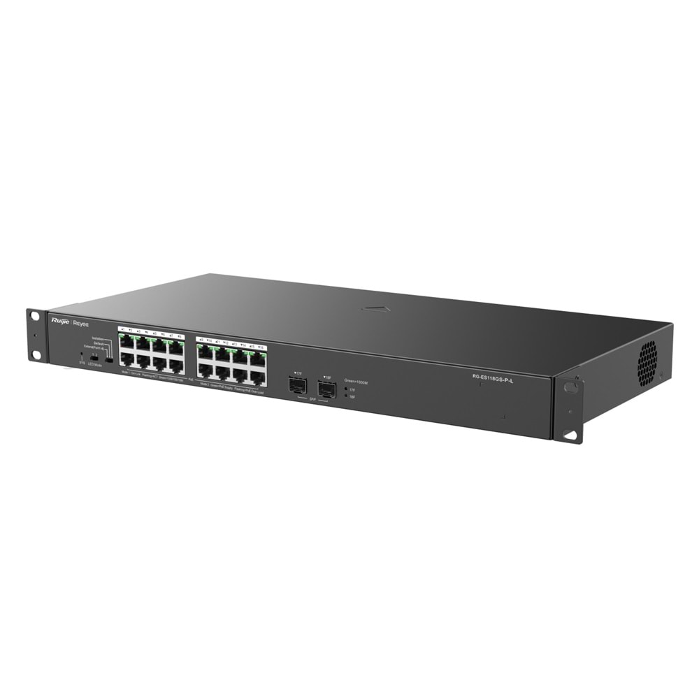 Ruijie Reyee RG-ES118GS-P-L 16-Port Gigabit+2X1GB SFP Uplink Rackmount 247W Poe 