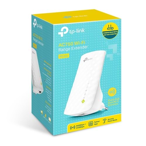 Tp-Link RE200 AC750 Wi-Fi Range Extender ( Menzil Genişletici )