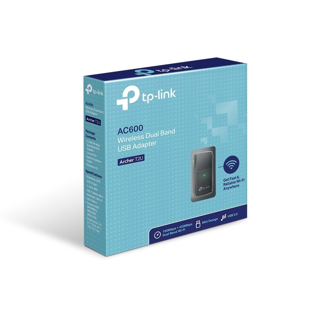 Tp-Link Archer T2U AC600 Mini Dual Band Wi-Fi USB Adaptör