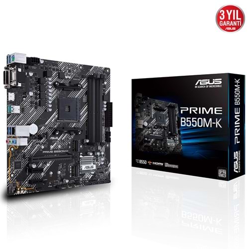 Asus PRIME B550M-K AMD B550 DDR4 USB3.2 HDMI/DVI/VGA PCI 4.0 AM4 Anakart