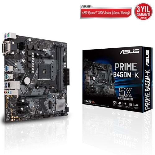 Asus PRIME B450M-K II B450 DDR4 USB3.1 M.2 DVI/VGA PCI 3.0 AM4 Anakart