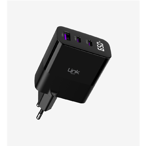 LINK-TECH G852 PREMİUM 3 LÜ ÇIKIŞ 65W 2 TANE TYPE-C ÇIKIŞ 1 TANE USB ÇIKIŞ ADAPTÖR