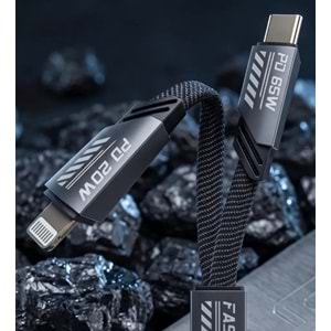 LINK-TECH K475 MECHA STİL 120CM 65W+20W TYPE-C TO TYPE-C İPHONE HIZLI ŞARJ KABLOSU
