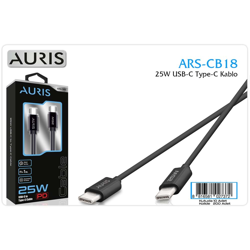 AURİS CB18 TYPE-C TO TYPE-C KABLO