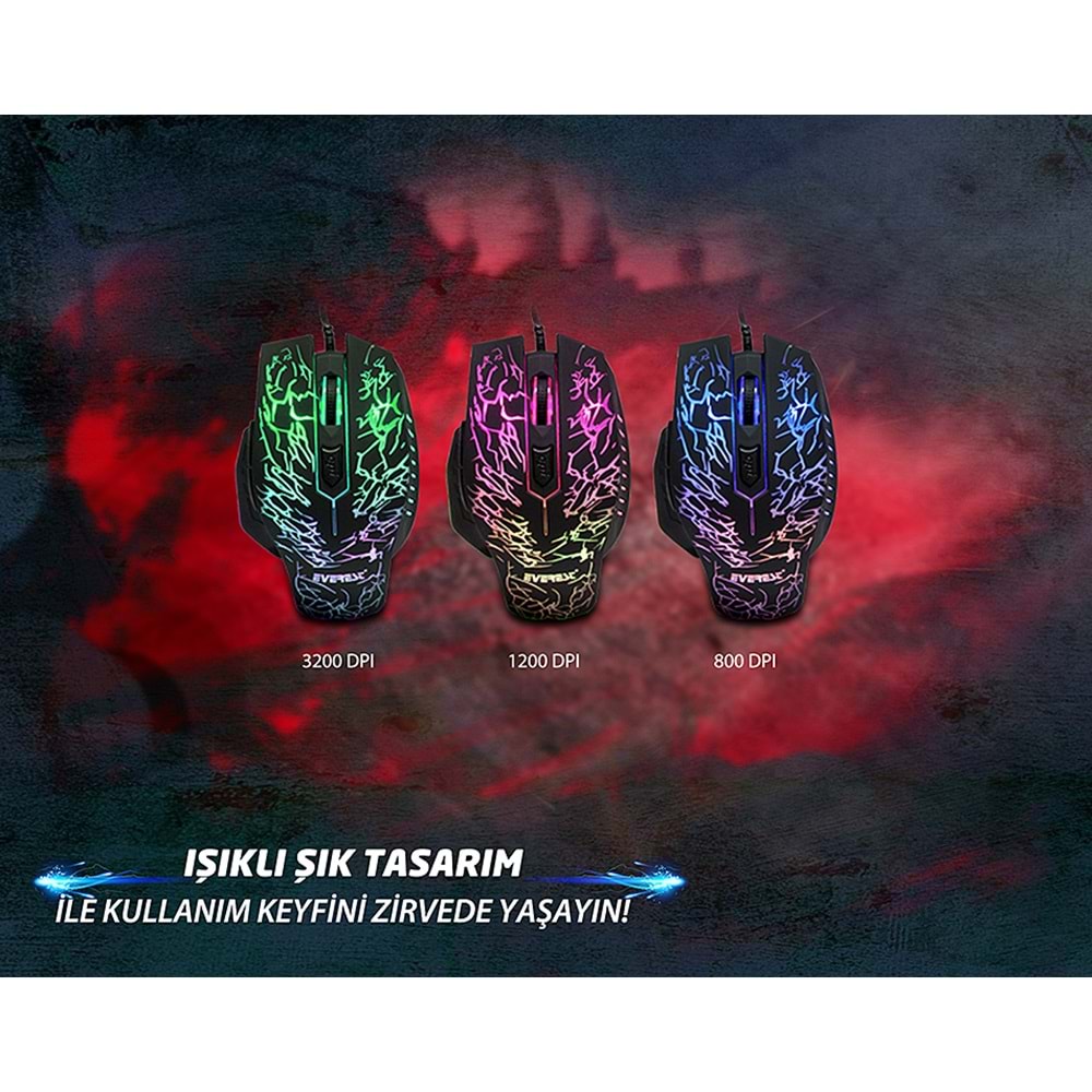 EVEREST SM-700 SIYAH OYUNCU MOUSE
